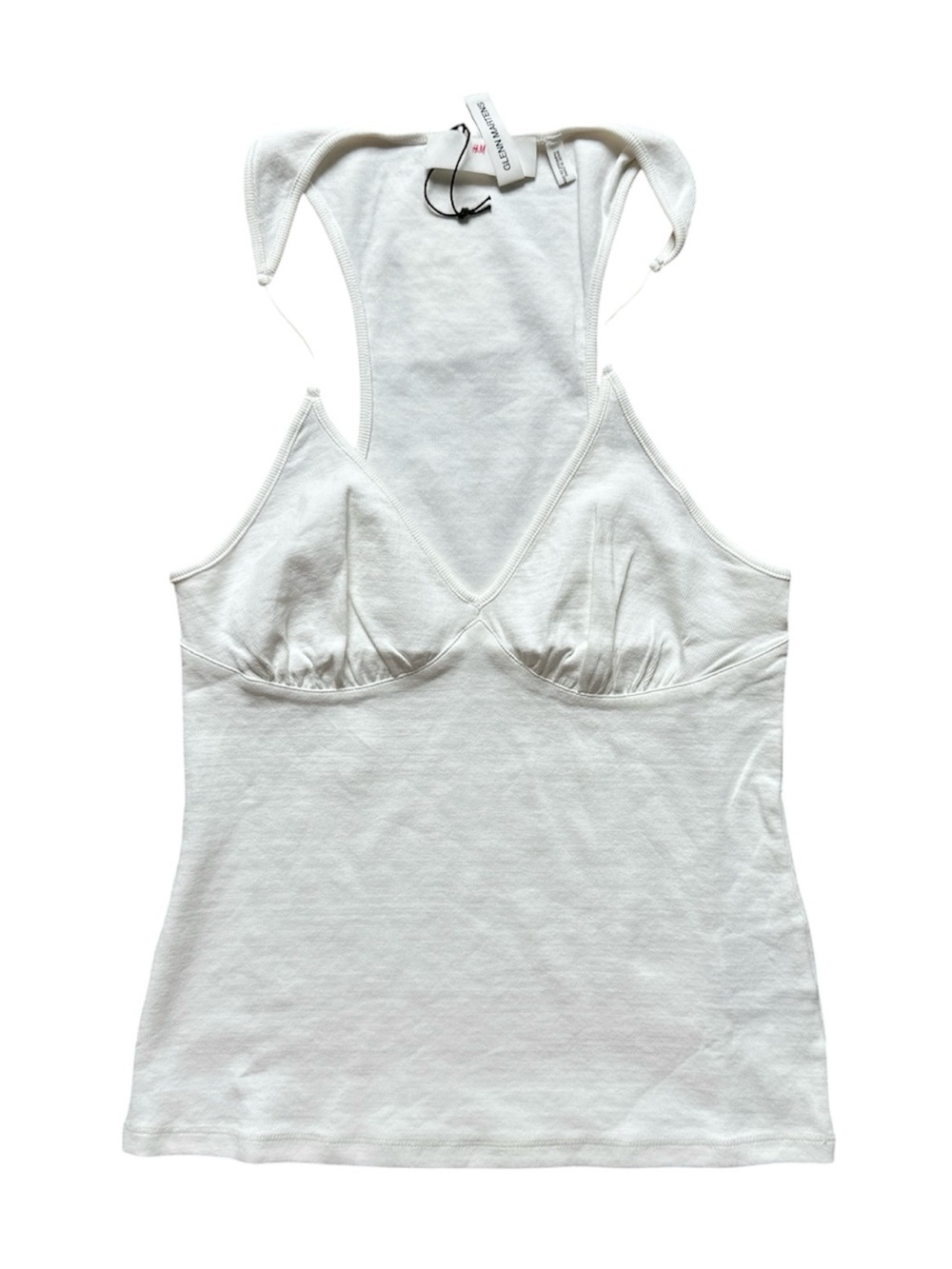 Glenn Martens H&M Racerback Ribbed Tank Top White